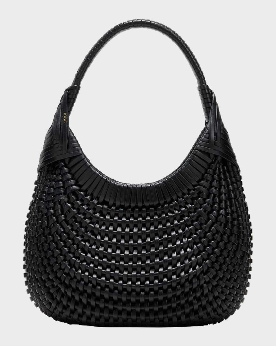 Diamond Woven Hobo Bag in Calf Leather